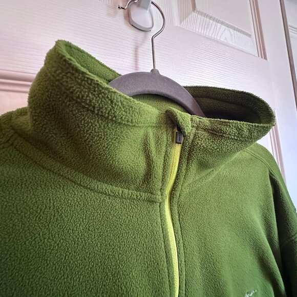 Eddie Bauer Fleece Mens XL Green Polartec Pullover 1/4 Zip Sweatshirt Outdoor - Picture 4 of 8